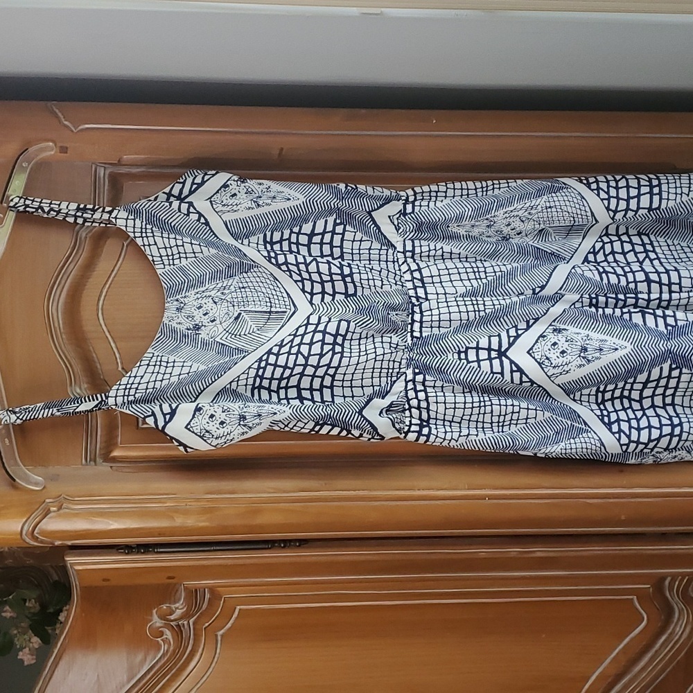 CHARMING CHARLIE, jumpsuit. Blue and white. NWT. SIZE small. Adorable.